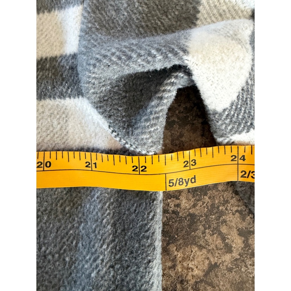 Womens Shacket Grey White Plaid Oversized Button Up Shirt Jacket Size L Gorpcore - Picture 8 of 10
